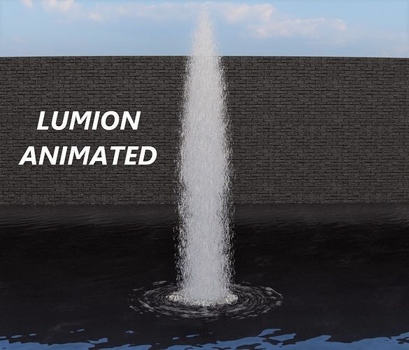 Lumion fountain - animated Low-poly 3D model