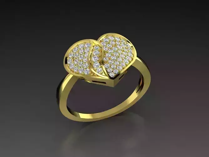 Diamond Jewelry Heart Ring  3D print model