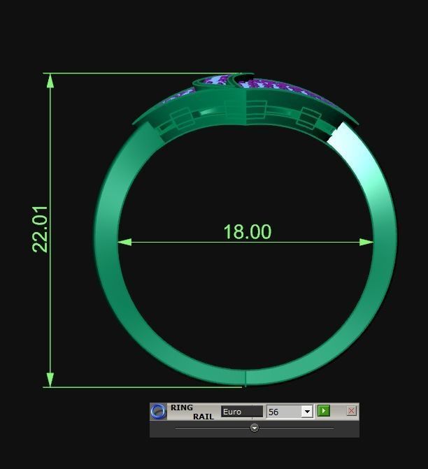 Diamond Jewelry Heart Ring  3D print model_4