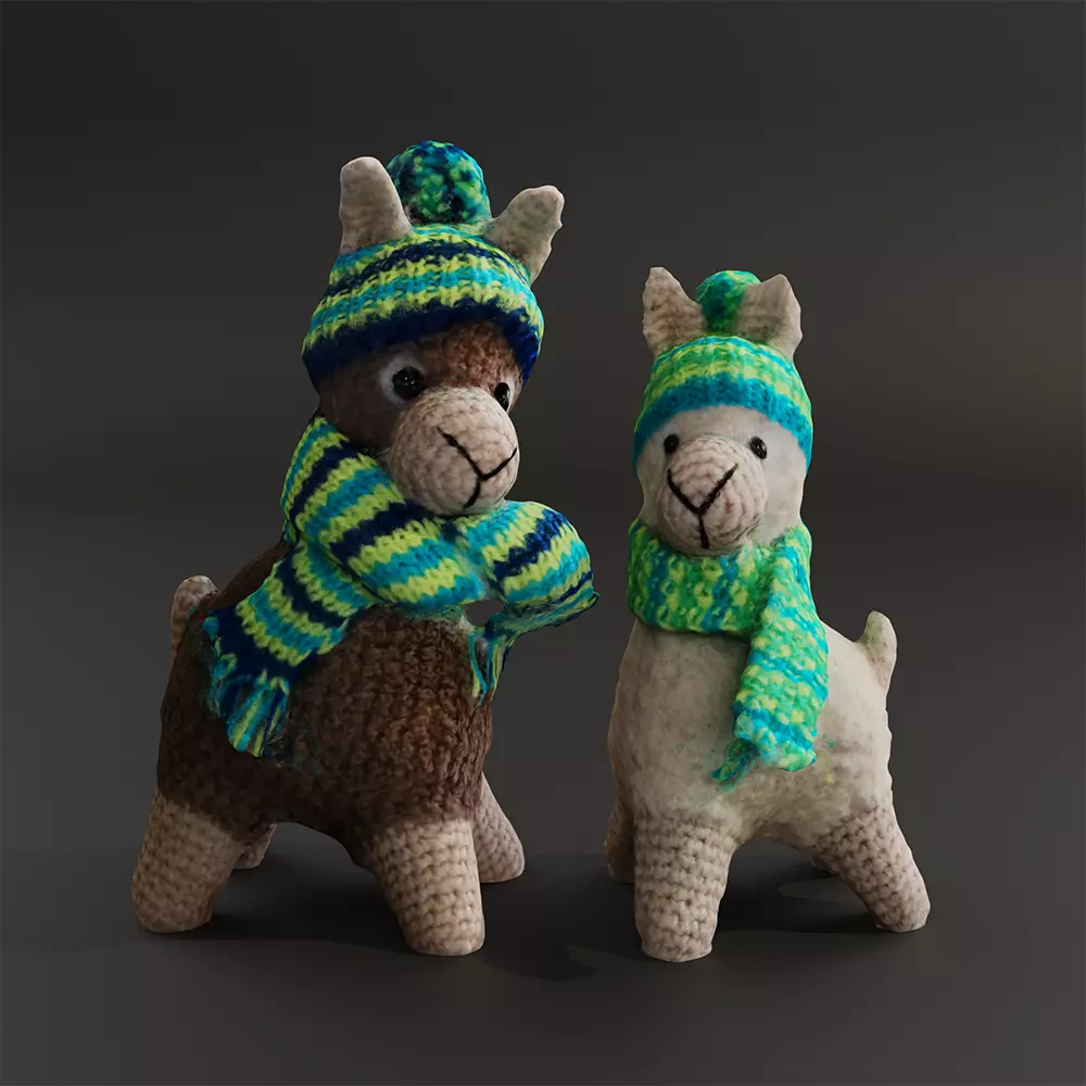 Knitted Llamas - photogrammetry 3D model_0