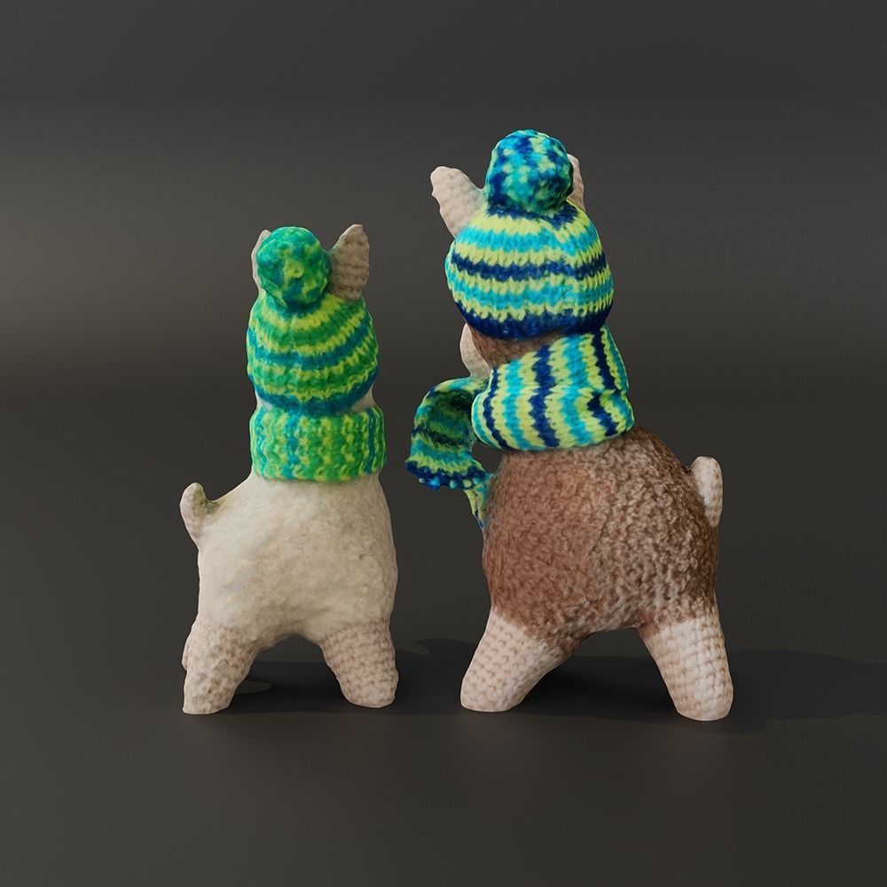Knitted Llamas - photogrammetry 3D model_1