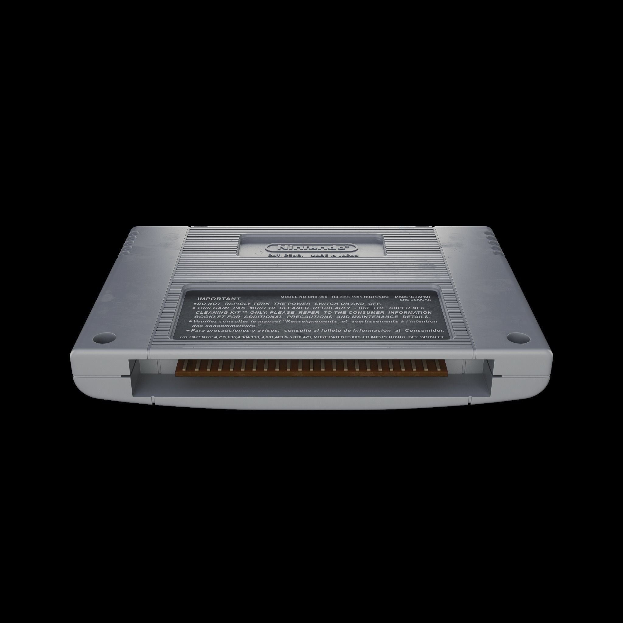Super Nintendo Cartridge 3D model_2