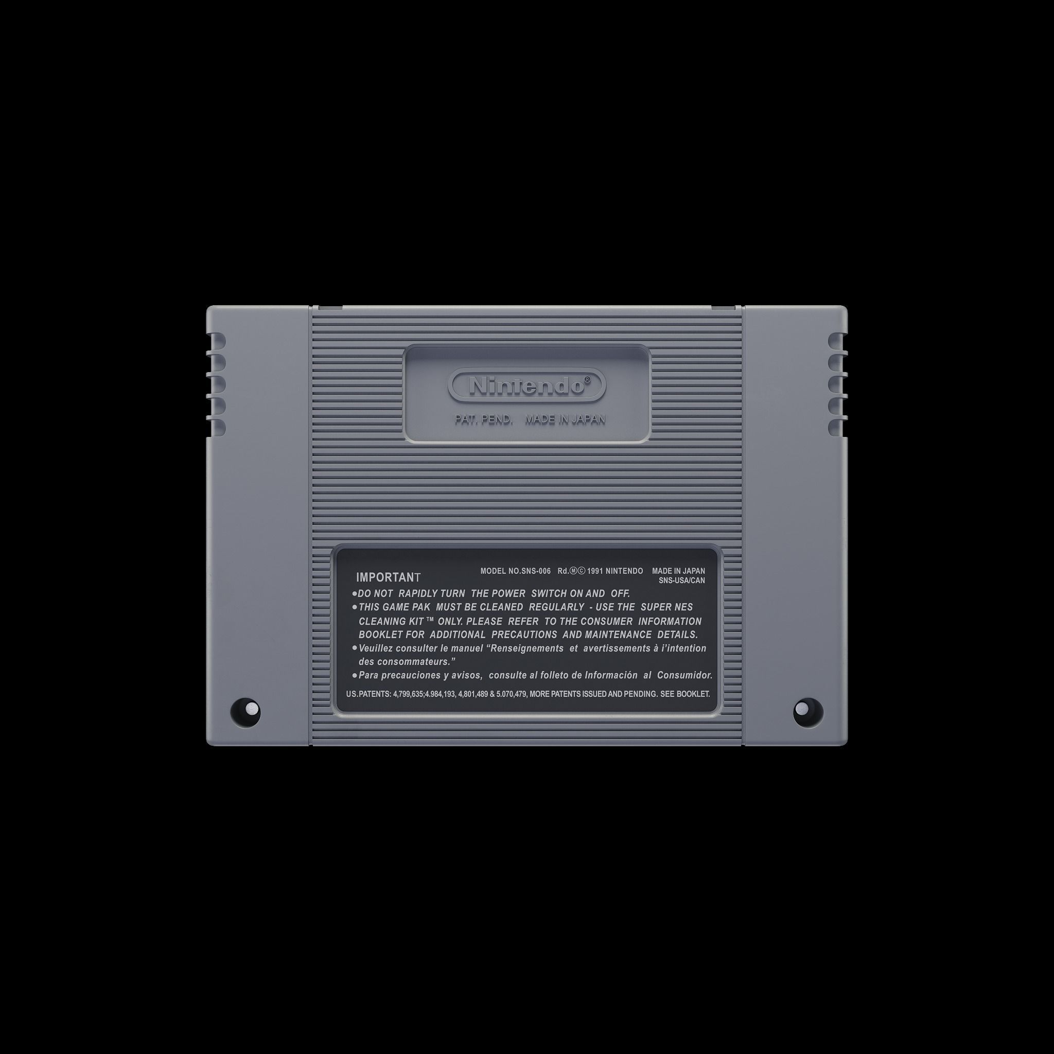 Super Nintendo Cartridge 3D model_1