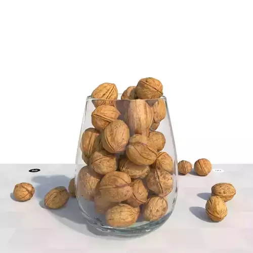 5 walnuts and a decorative vase - Photogrammetry Scan