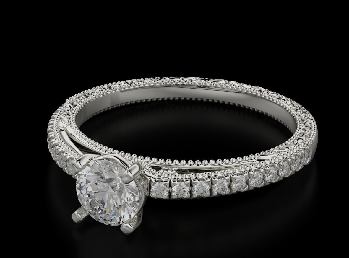 Diamond engagement ring 621 3D print model_2