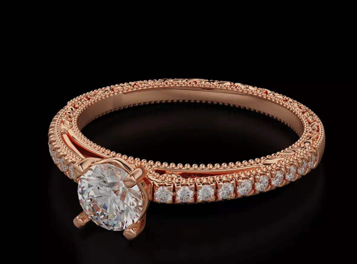 Diamond engagement ring 621 3D print model_0