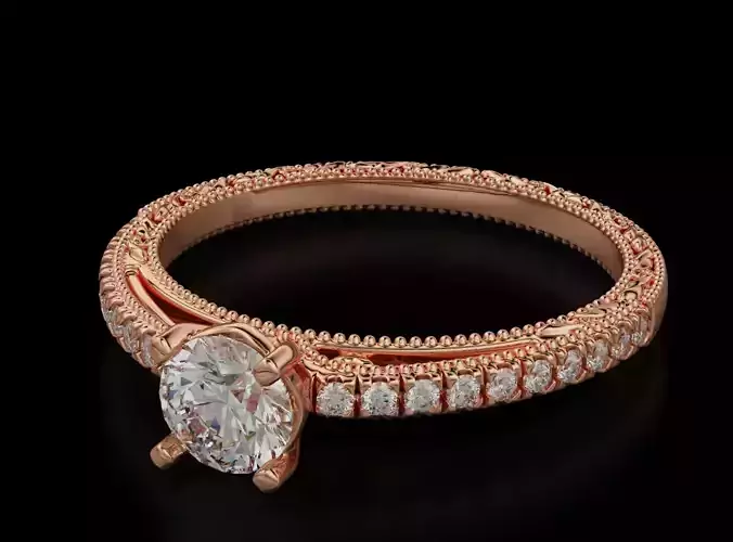 Diamond engagement ring 621 3D print model