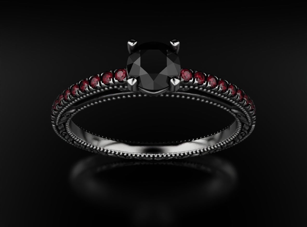 Diamond engagement ring 621 3D print model_13