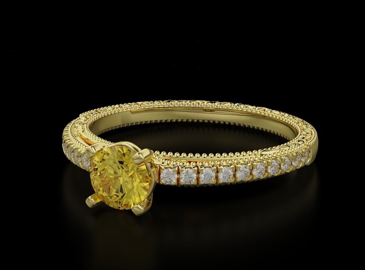 Diamond engagement ring 621 3D print model_7