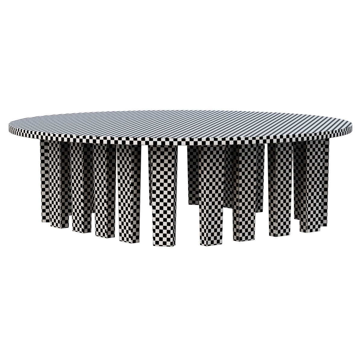 Nunca round coffee table  Low-poly 3D model_6