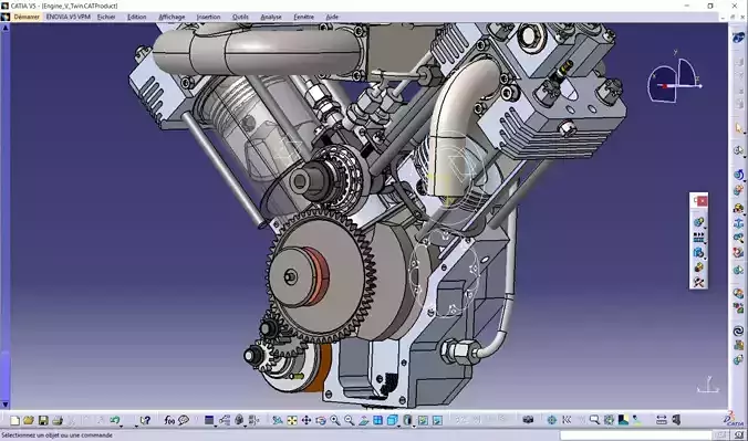 v-Twin engine Free 3D model
