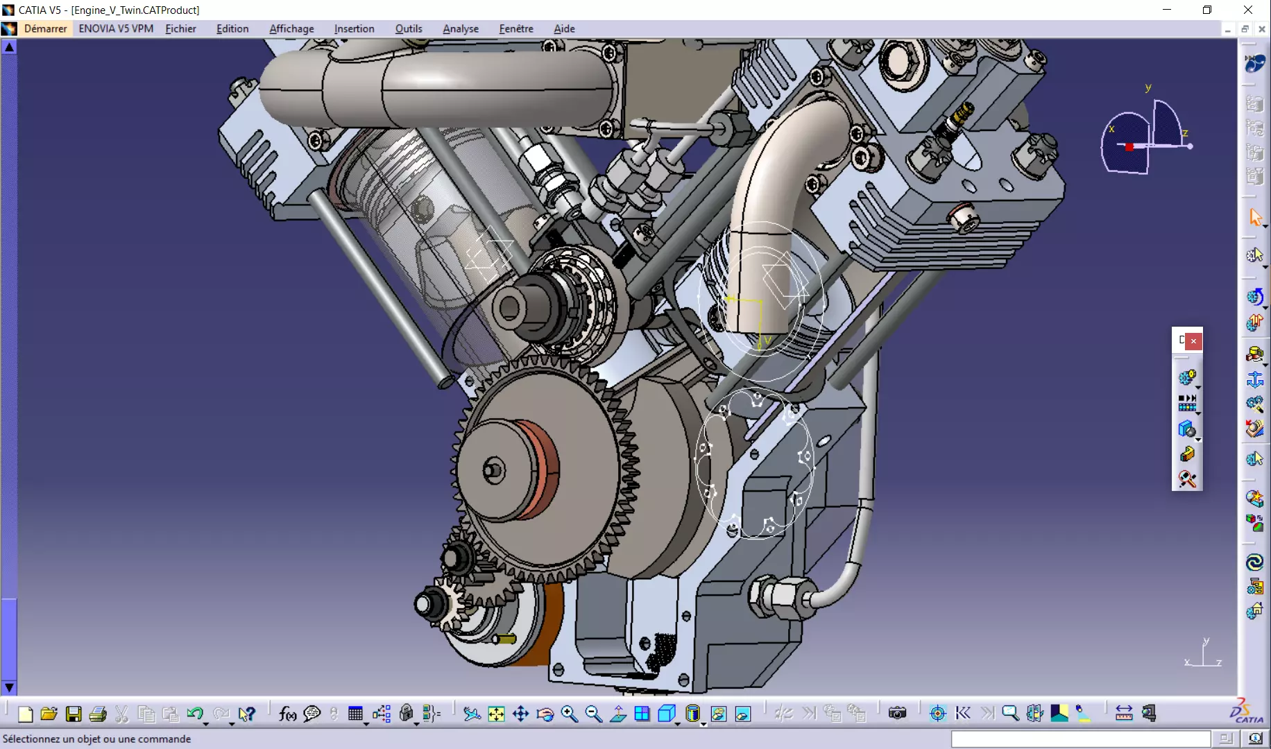 v-Twin engine Free 3D model_0