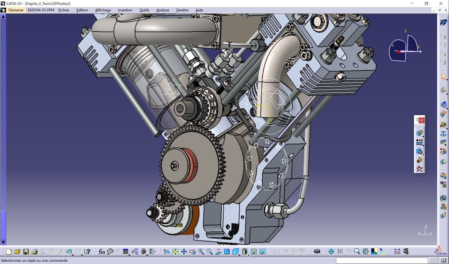 v-Twin engine Free 3D model_1
