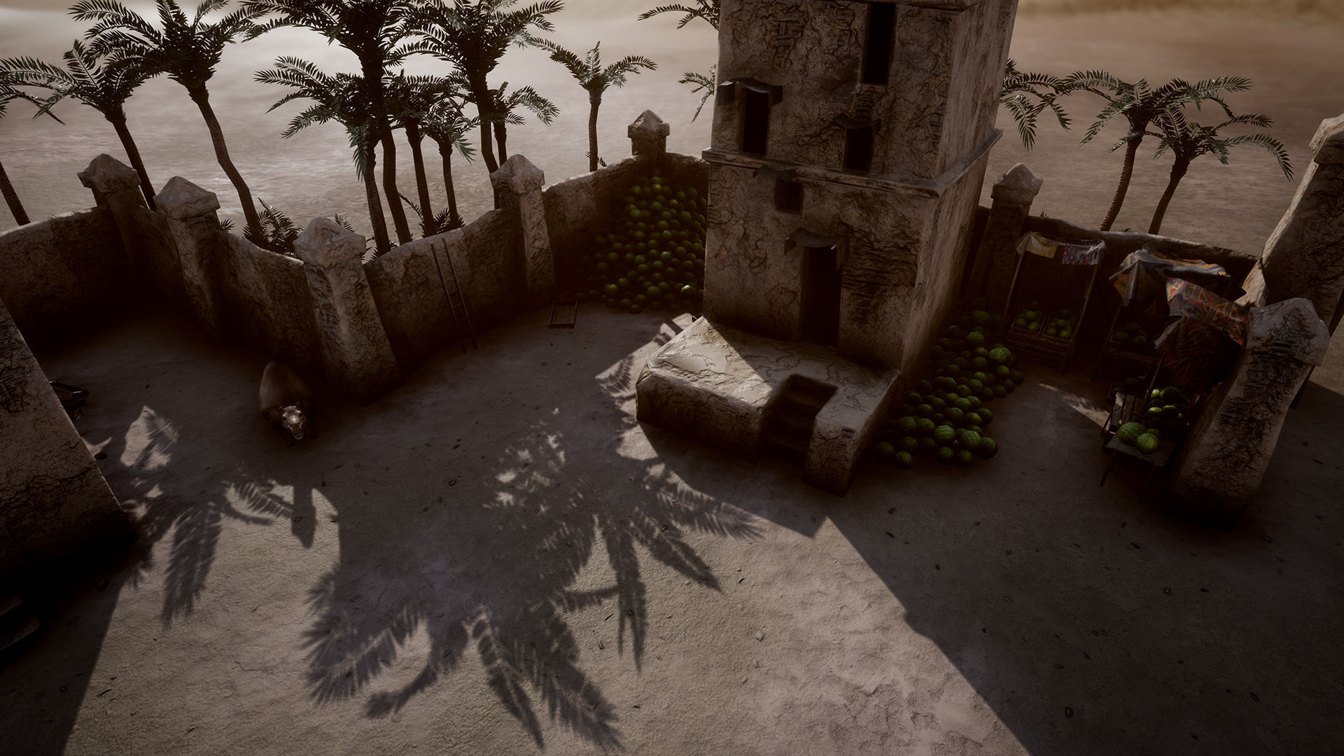 Top-Down Desert Town - LowPoly Low-poly 3D model_33