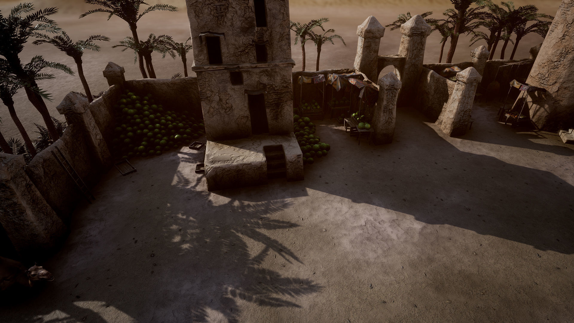 Top-Down Desert Town - LowPoly Low-poly 3D model_32