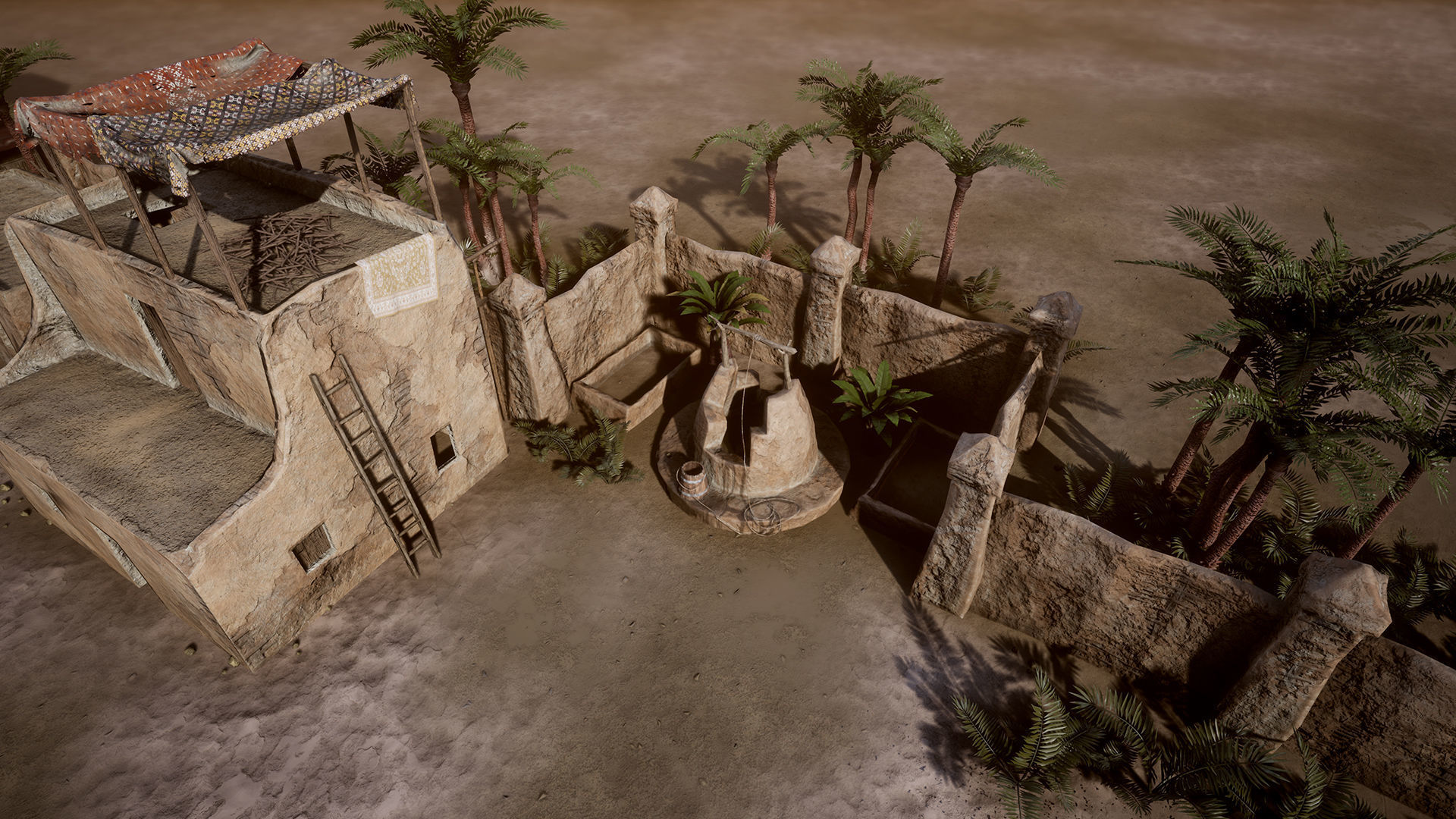 Top-Down Desert Town - LowPoly Low-poly 3D model_26