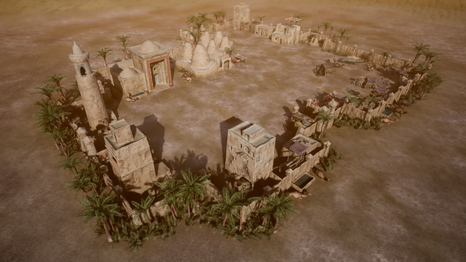 Top-Down Desert Town - LowPoly Low-poly 3D model_16