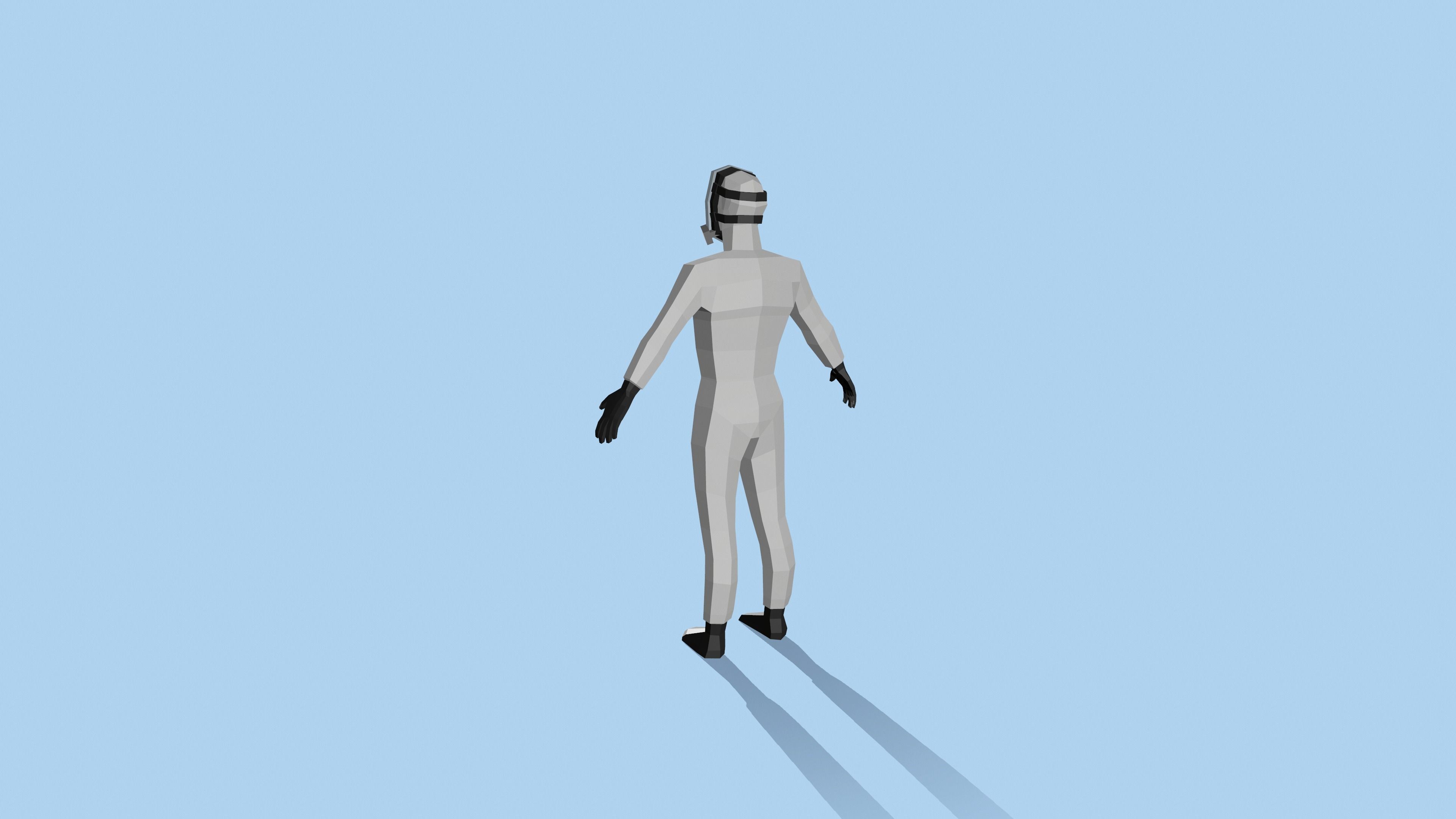 Hazmat man in gas mask Free low-poly 3D model_6