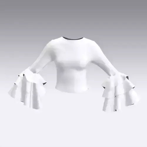 RUFFLED SLEVEE BLOUSE