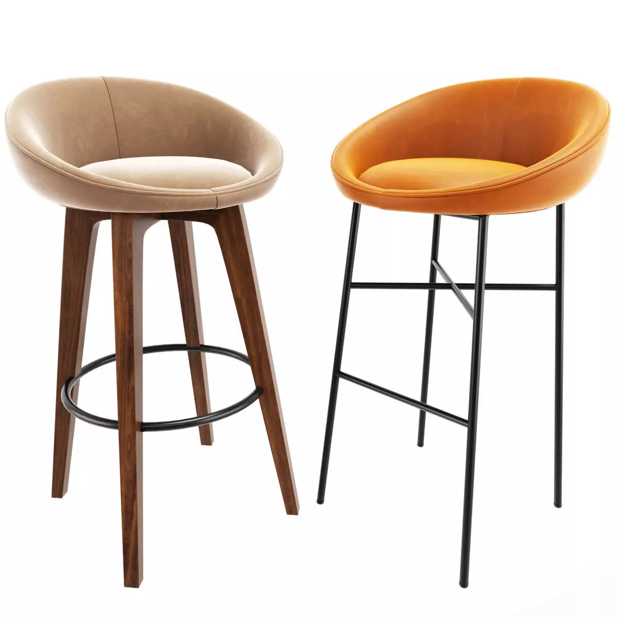 Bloom Bar Stool Set 3D model_0