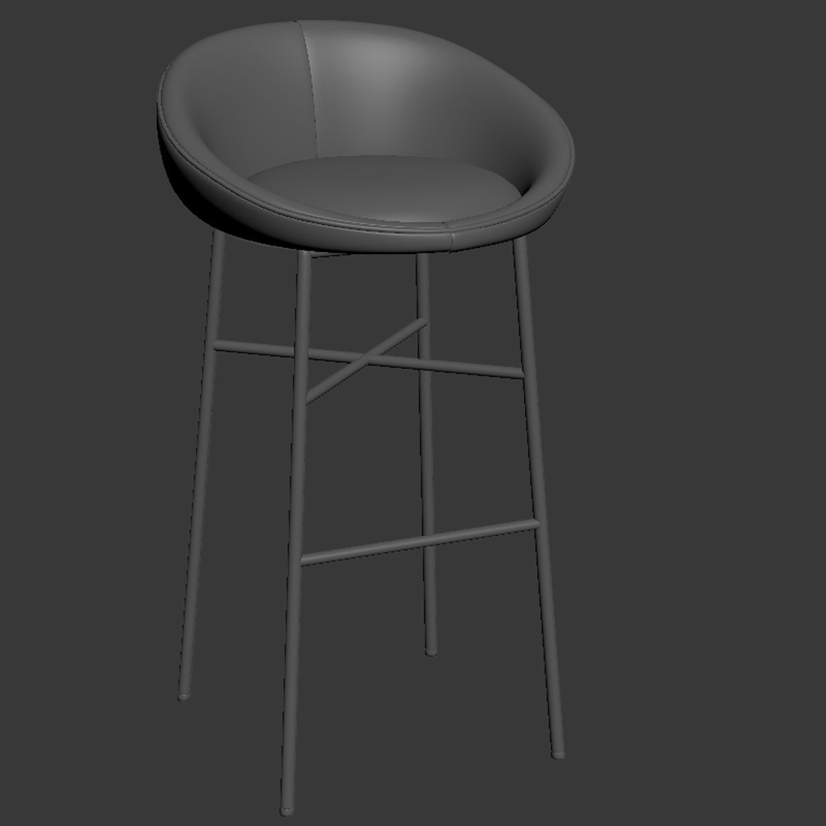 Bloom Bar Stool Set 3D model_2