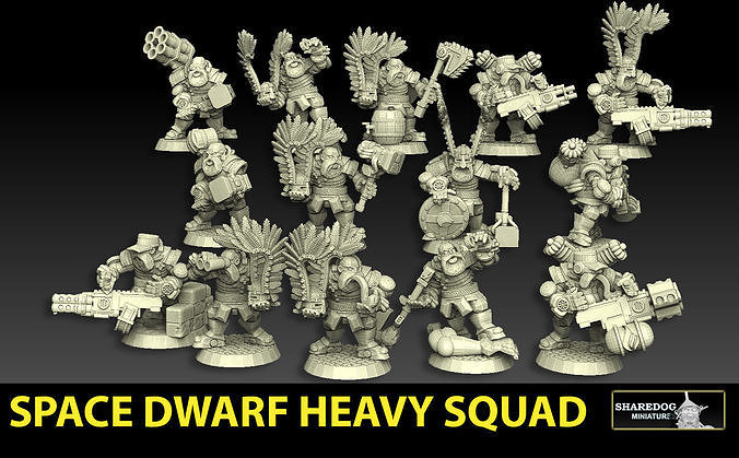 Astroknight Dwarves Heavy Squad 3D print model