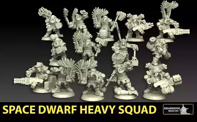 Astroknight Dwarves Heavy Squad 3D print model