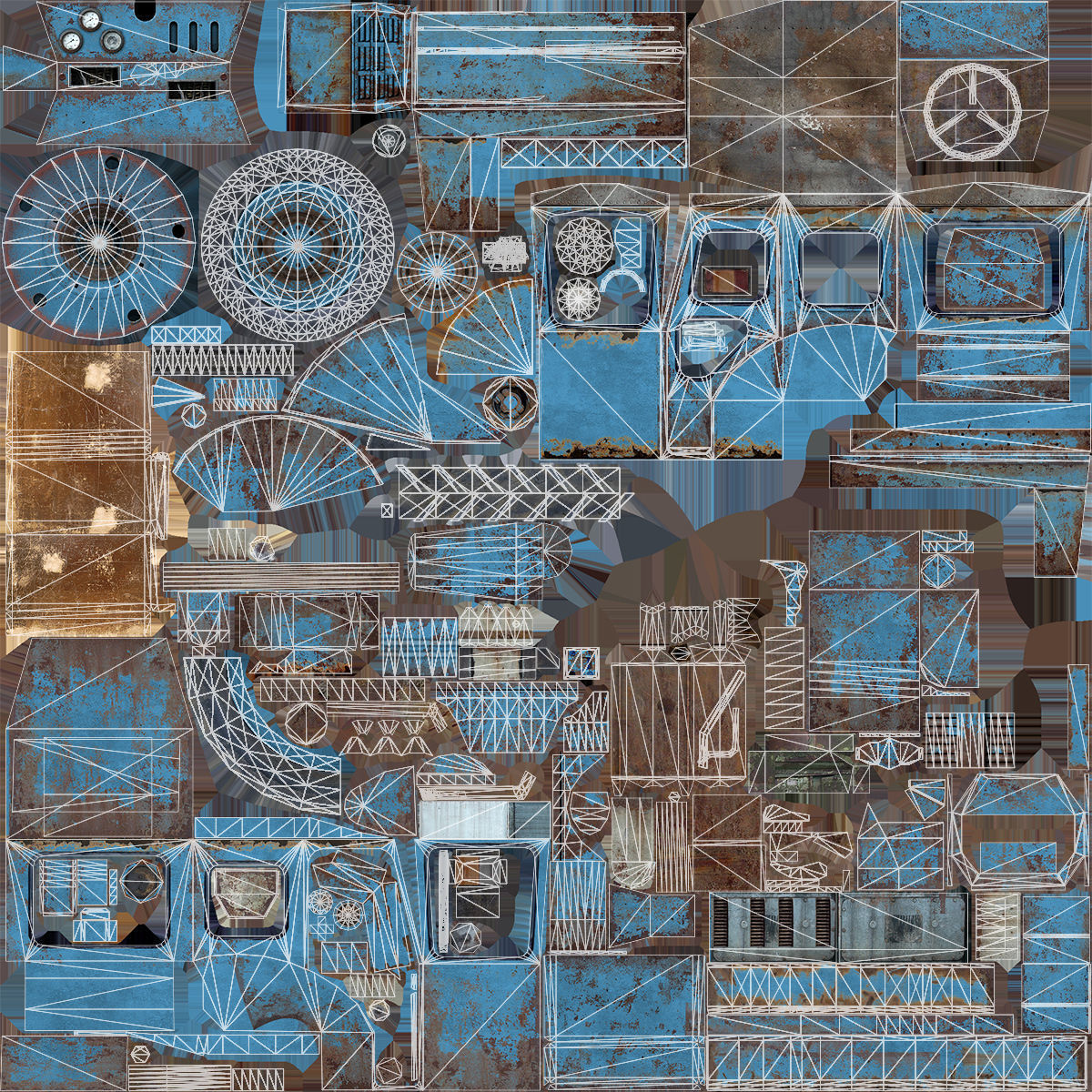 T-40 Tractor Low-Poly Low-poly 3D model_9