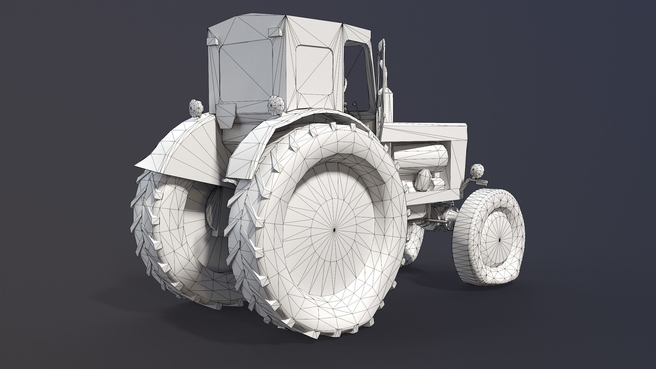 T-40 Tractor Low-Poly Low-poly 3D model_6