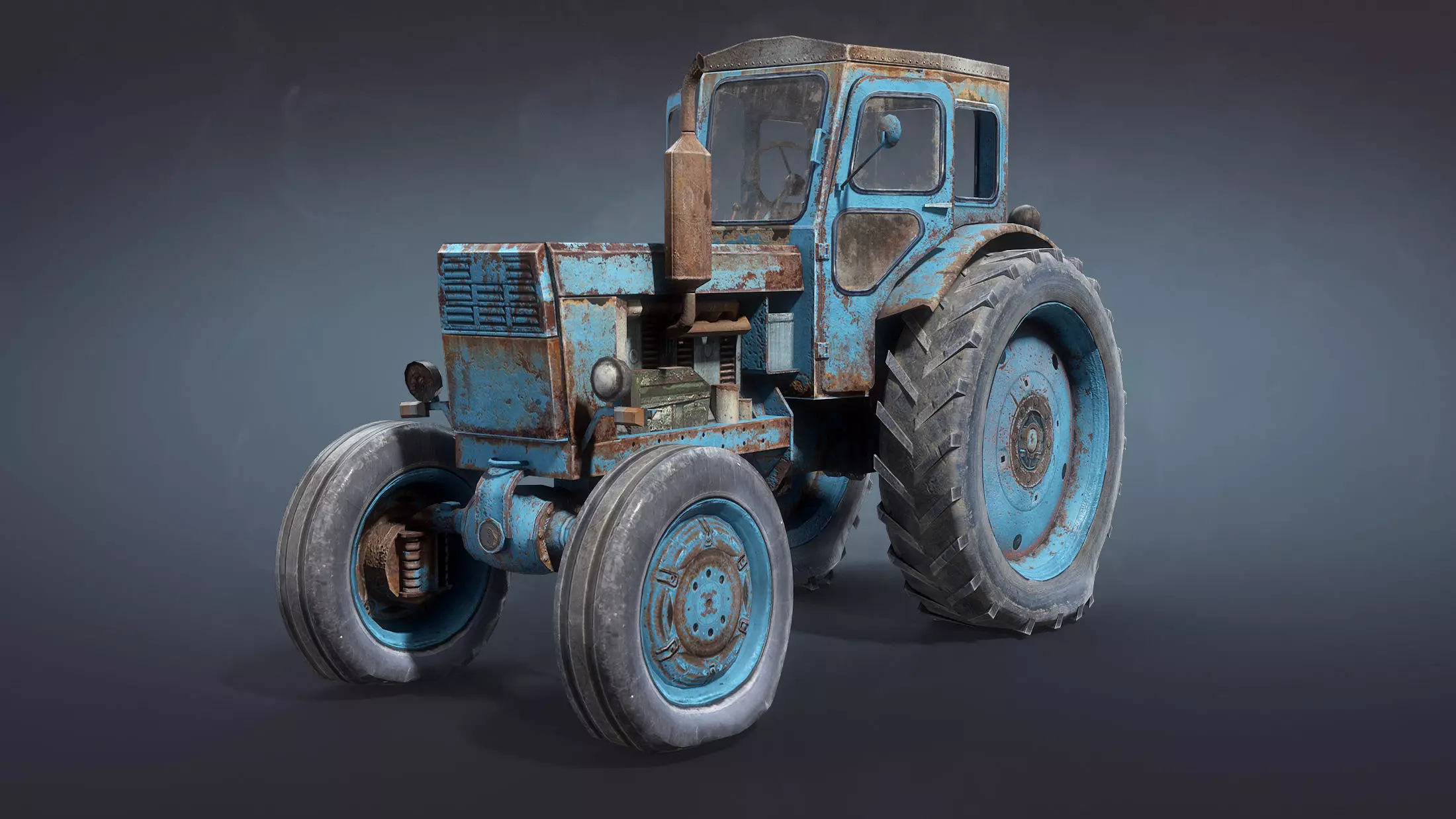 T-40 Tractor Low-Poly Low-poly 3D model_0