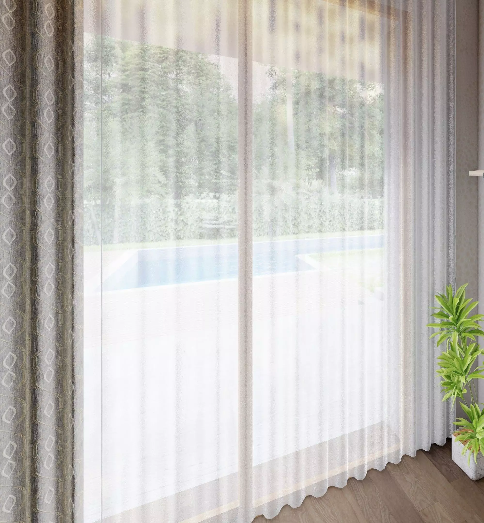 curtain door with vertical bars Free 3D model_0