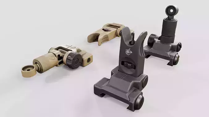 Knights Armament Micro Flip Up Backup Iron Sights Low-poly 3D model