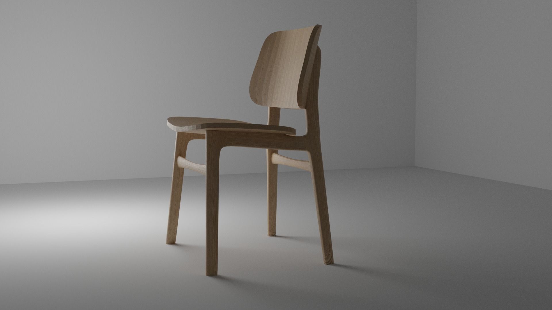 Wooden Chair Free 3D model_2