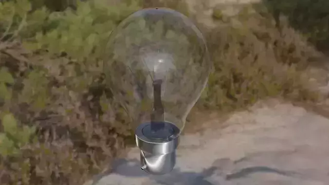 bulb model light in middle of forest Free 3D model