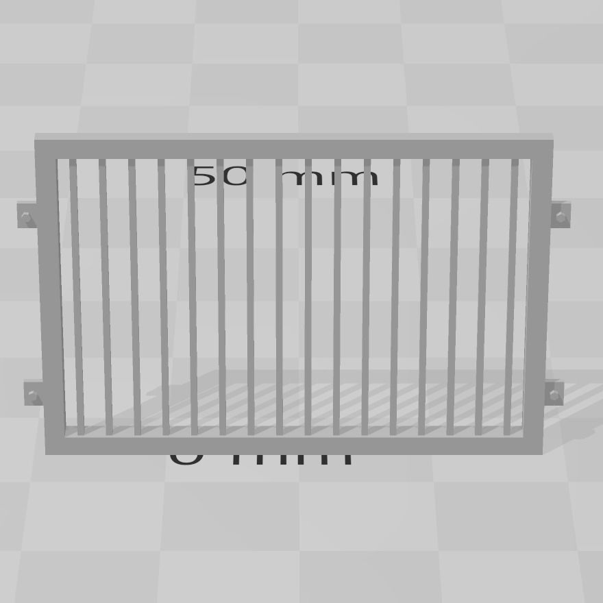 WINDOW SECURITY BARS 7MM SCALE O GAUGE MODEL RAILWAY 3D print model_3