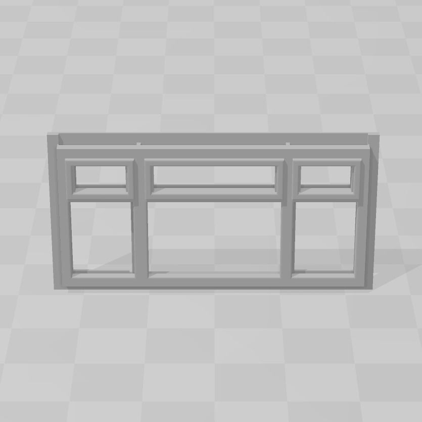 WINDOW FRAMES FOR 7MM SCALE O GAUGE MODEL RAILWAY BUILDING 3D print model_4
