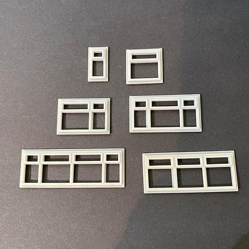 WINDOW FRAMES FOR 7MM SCALE O GAUGE MODEL RAILWAY BUILDING 3D print model