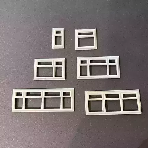 WINDOW FRAMES FOR 7MM SCALE O GAUGE MODEL RAILWAY BUILDING 3D print model