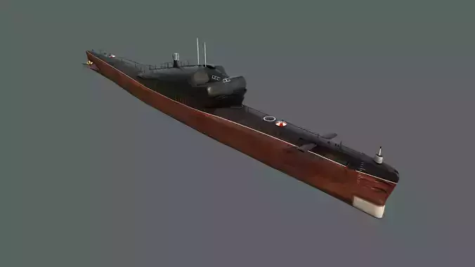 Project 665 Whiskey Long Bin submarine Low-poly 3D model