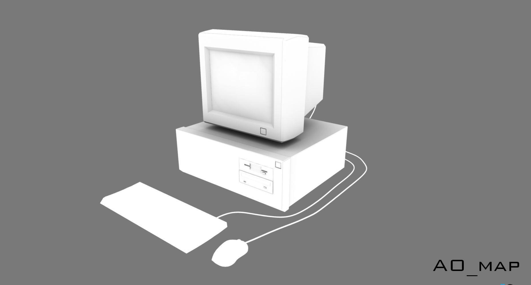 old pc Low-poly 3D model_6