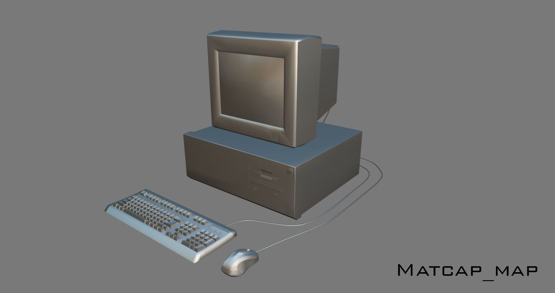 old pc Low-poly 3D model_7