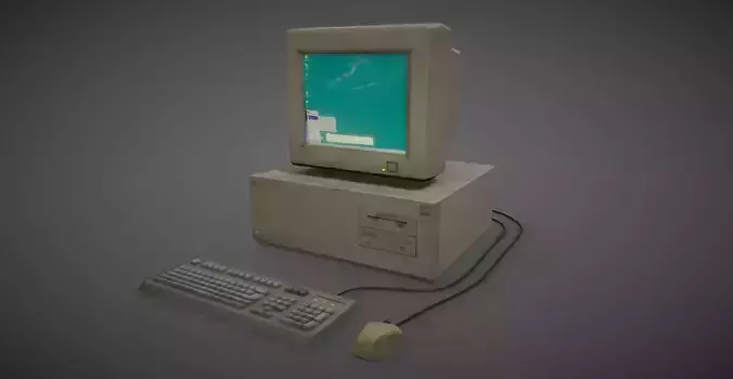 old pc Low-poly 3D model