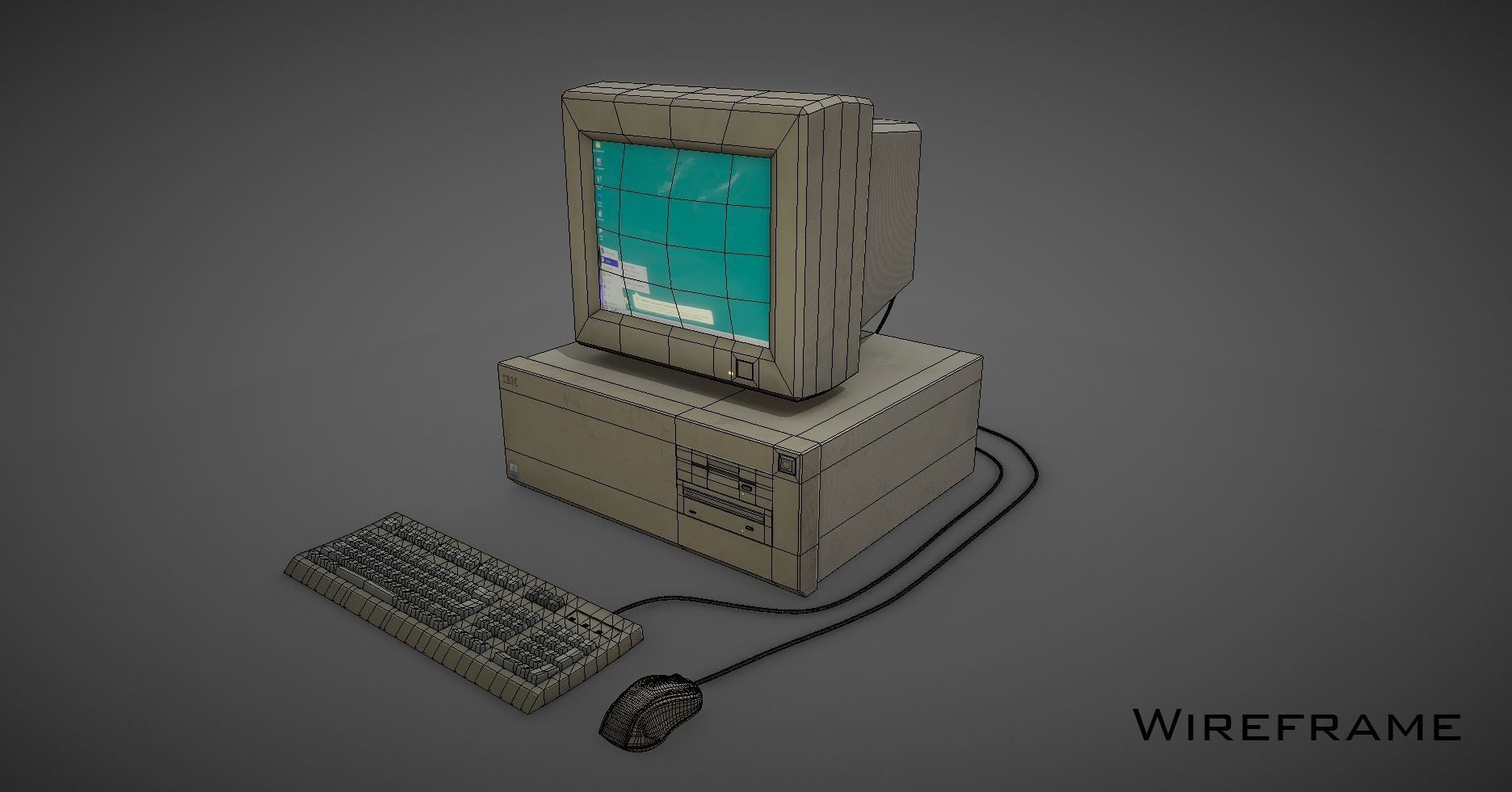 old pc Low-poly 3D model_5