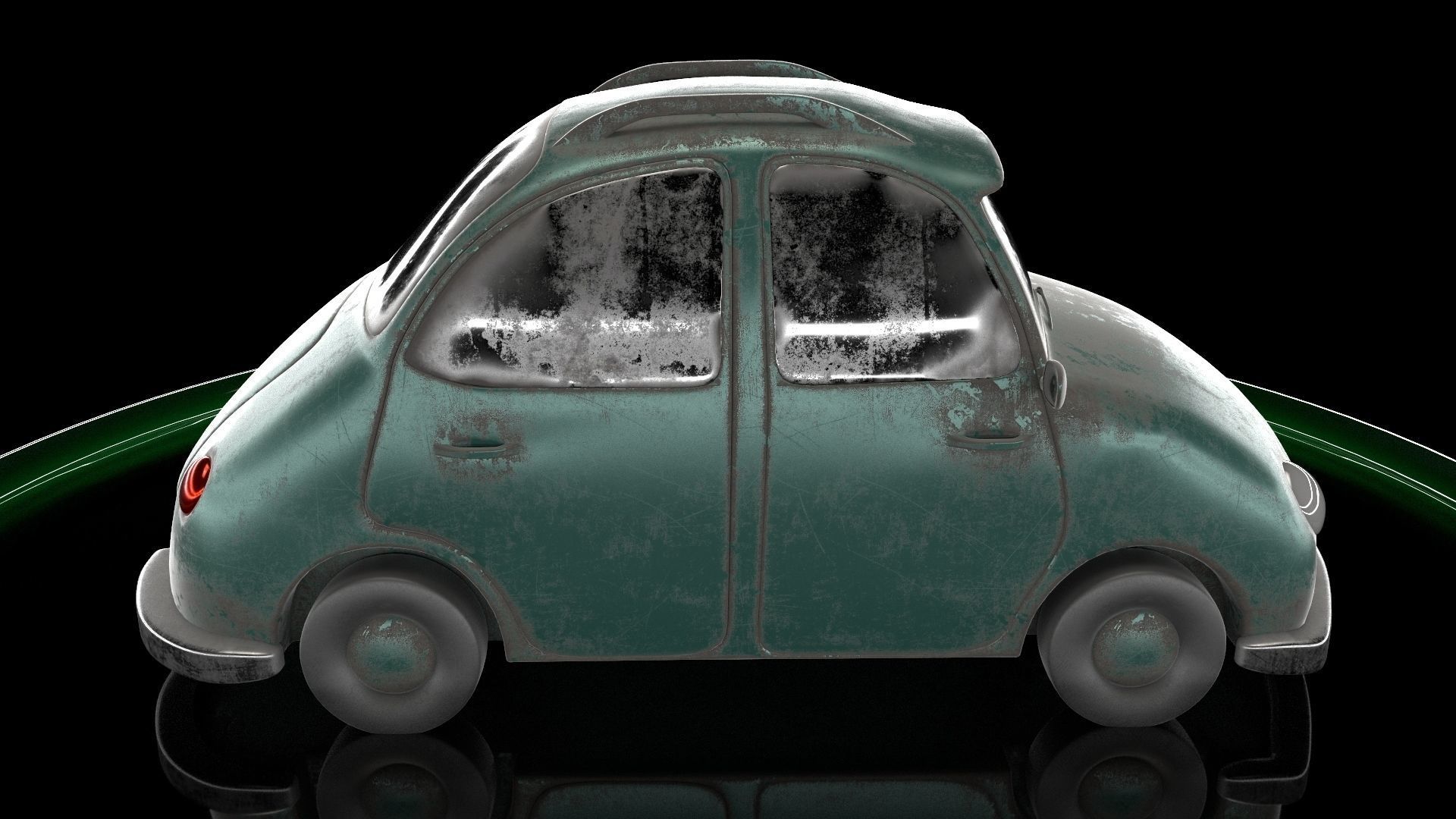 Cartoon car Low-poly 3D model_8