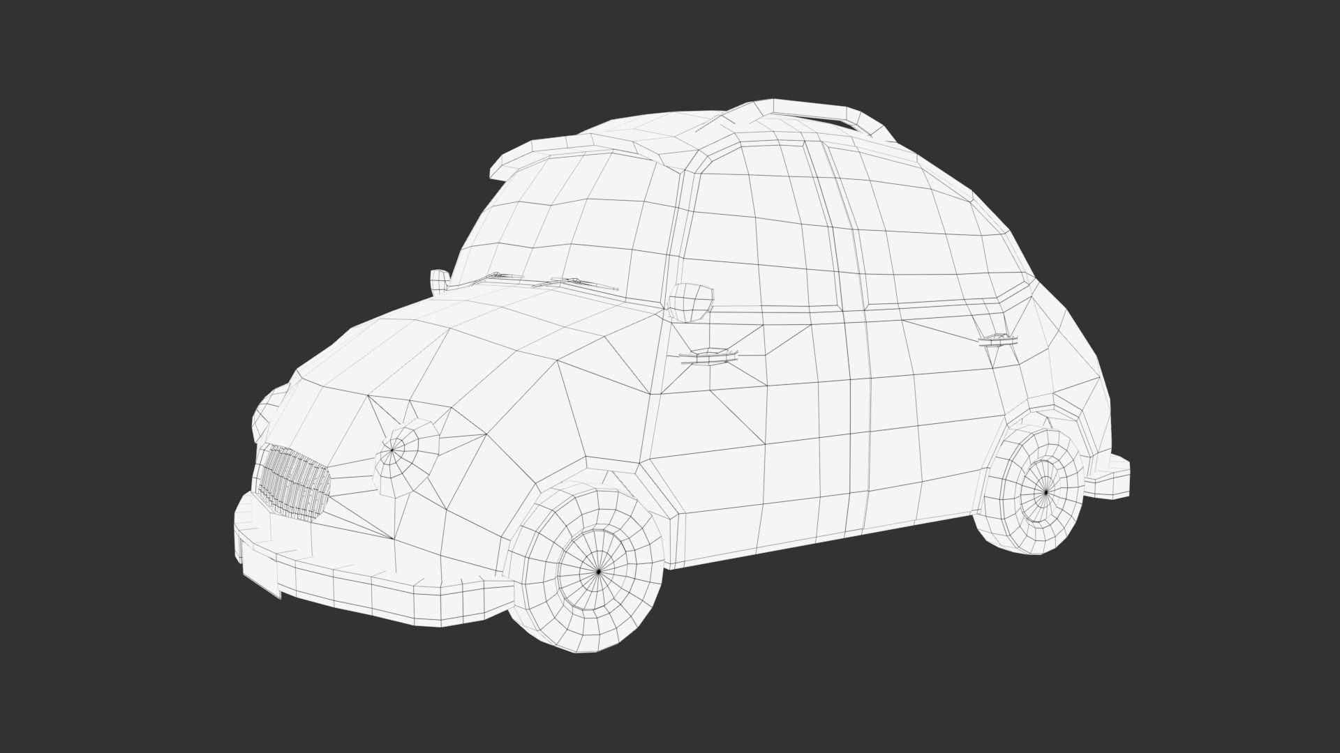 Cartoon car Low-poly 3D model_10