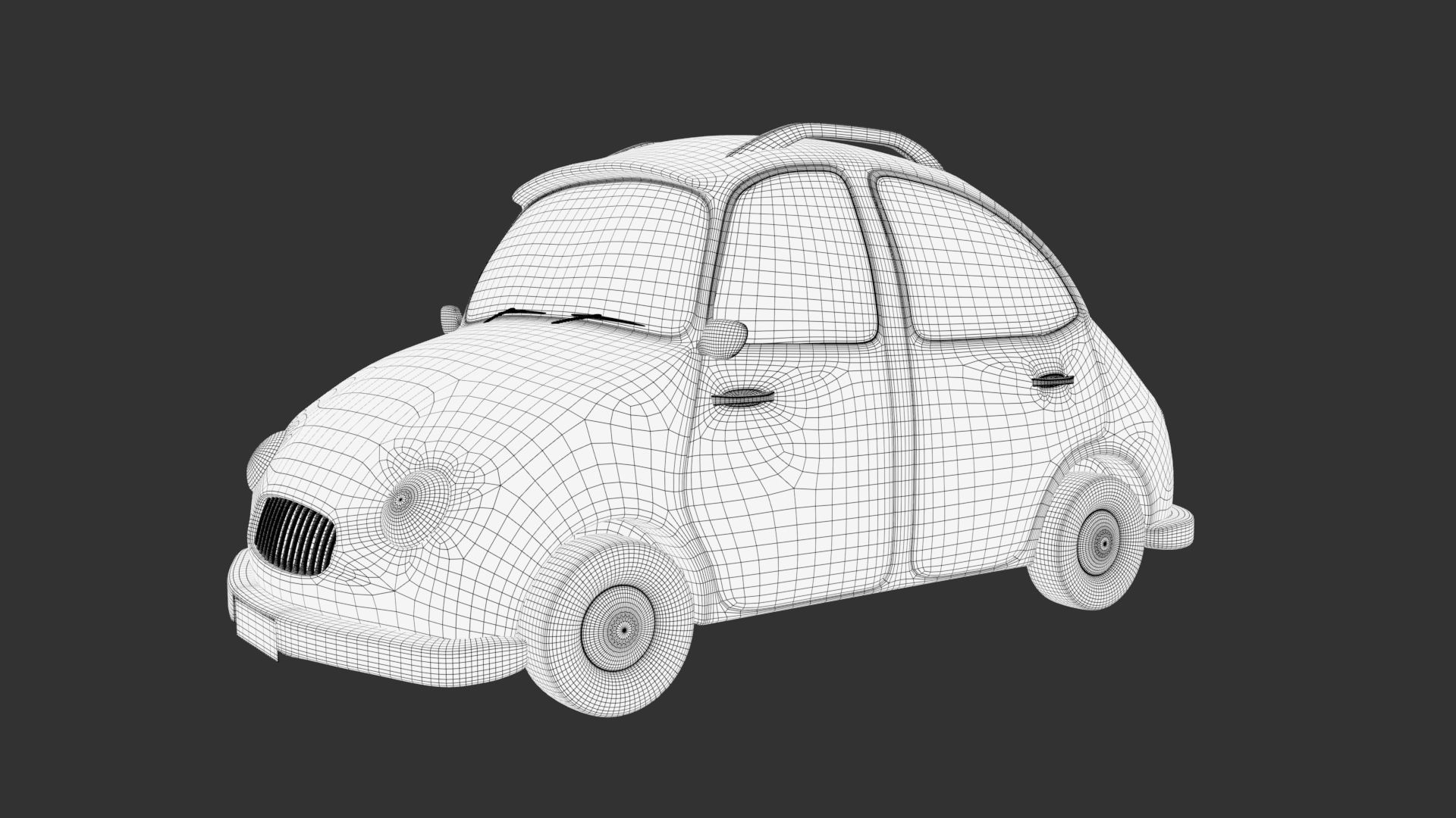 Cartoon car Low-poly 3D model_13