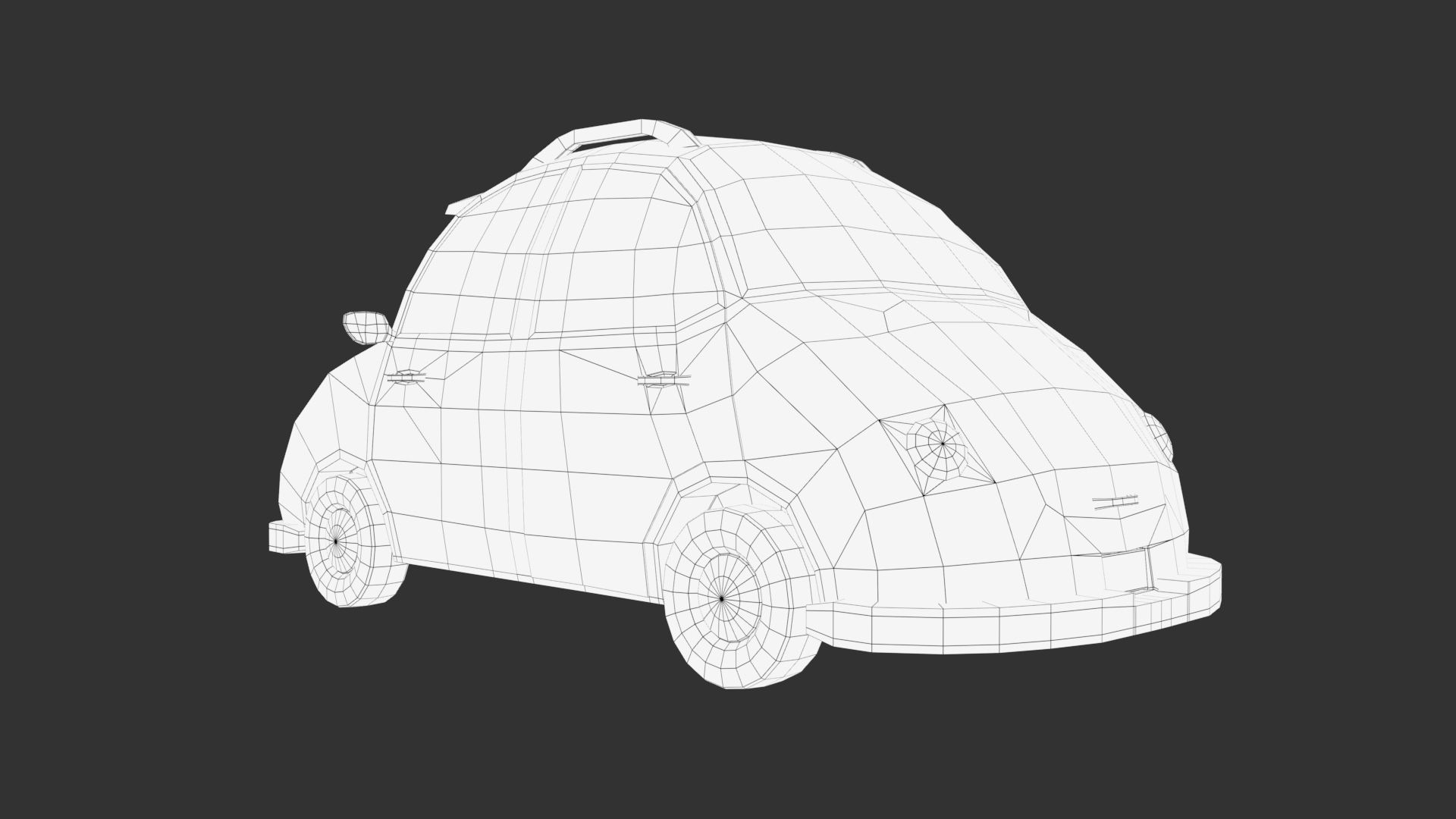 Cartoon car Low-poly 3D model_11