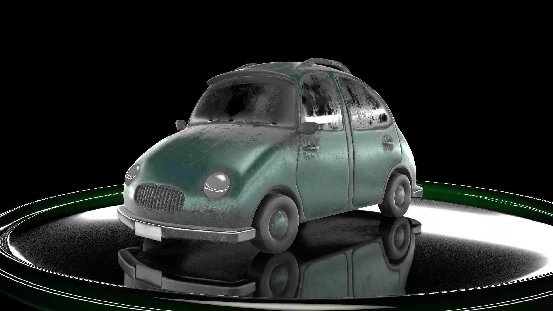 Cartoon car Low-poly 3D model_0