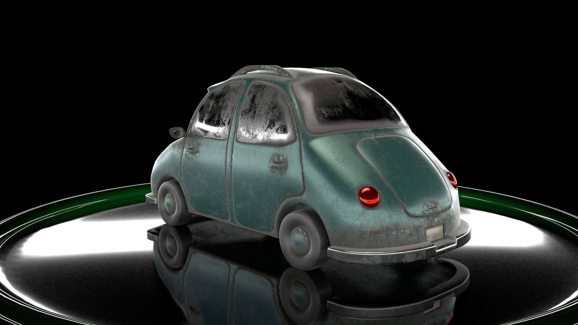 Cartoon car Low-poly 3D model_4