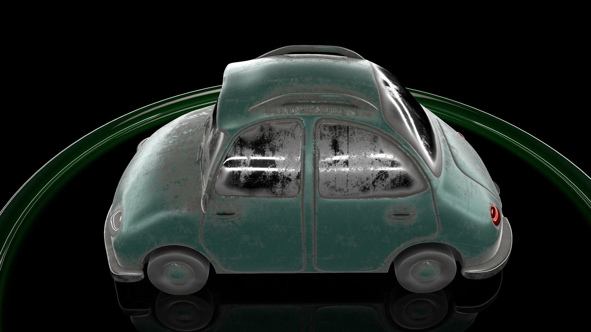 Cartoon car Low-poly 3D model_6